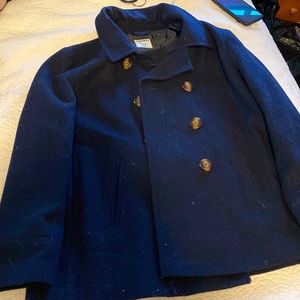 Double breasted wool pea coat